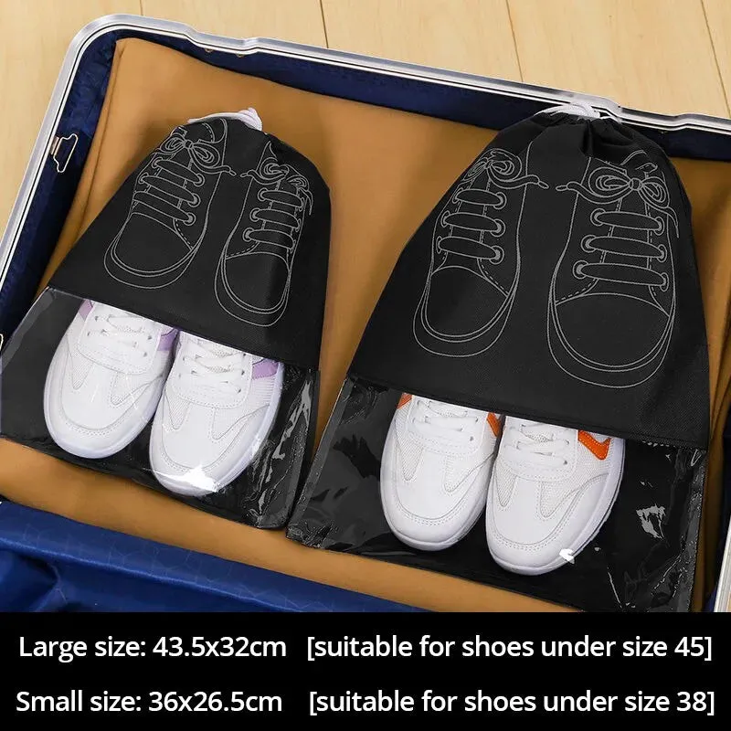 5pcs Shoe Storage Bag Thickened Non Woven Fabric Large Capacity Travel Waterproof Moistureproof