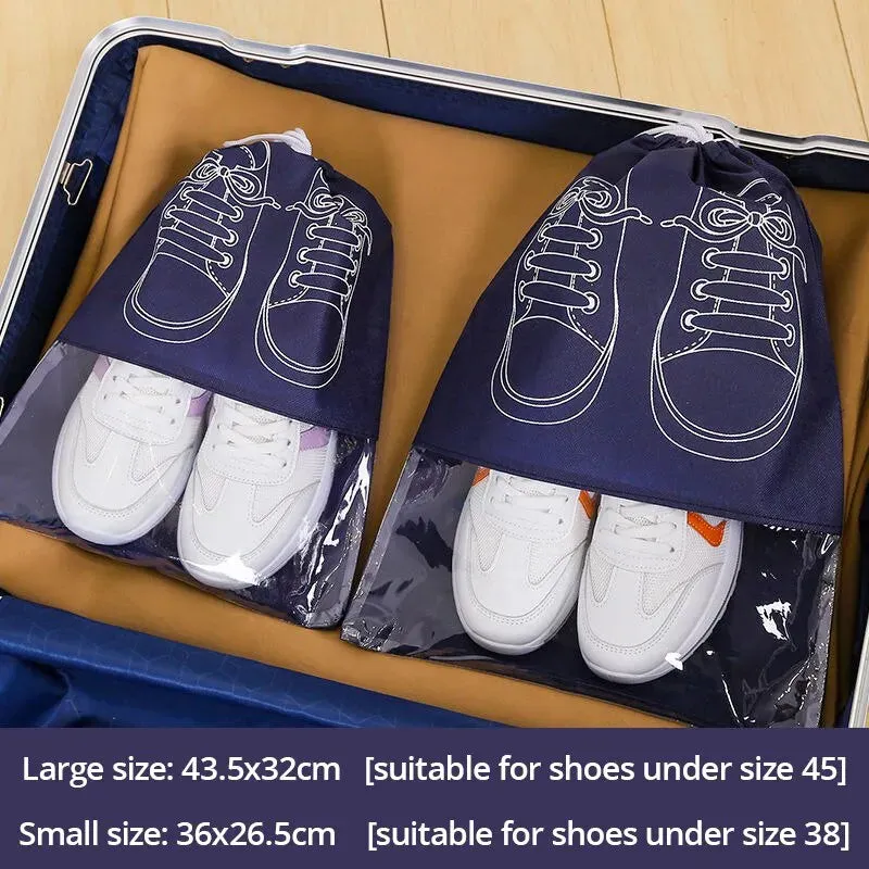 5pcs Shoe Storage Bag Thickened Non Woven Fabric Large Capacity Travel Waterproof Moistureproof
