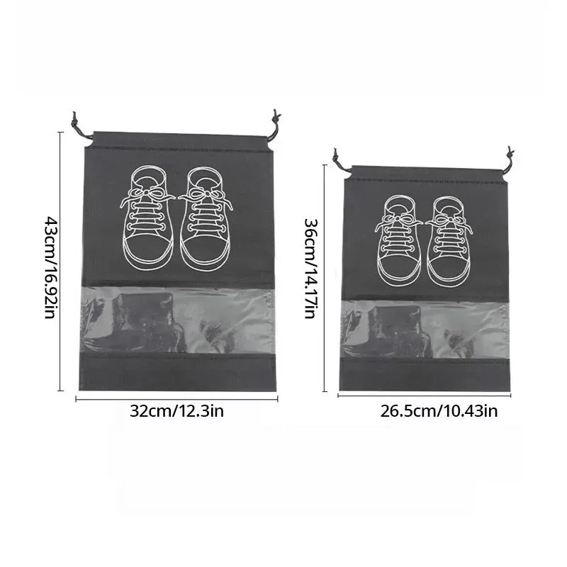 5pcs Shoe Storage Bag Thickened Non Woven Fabric Large Capacity Travel Waterproof Moistureproof