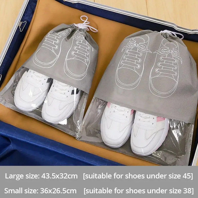5pcs Shoe Storage Bag Thickened Non Woven Fabric Large Capacity Travel Waterproof Moistureproof