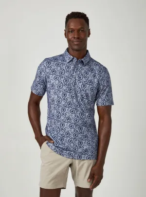 7 Diamonds Palmer Pima Polo In Steel Blue