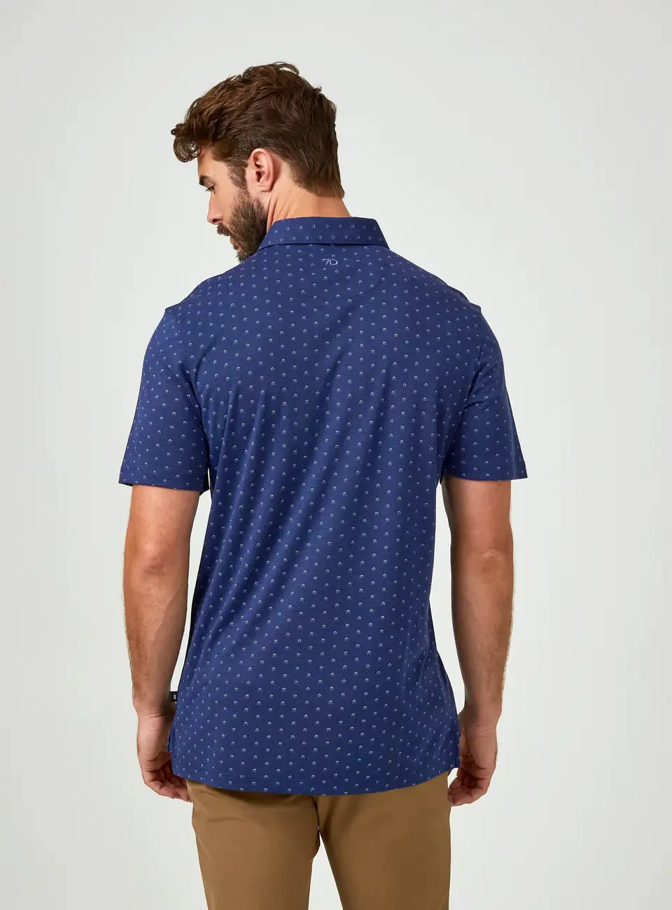 7 Diamonds Relay Pima Polo In Navy