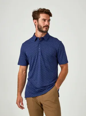 7 Diamonds Relay Pima Polo In Navy