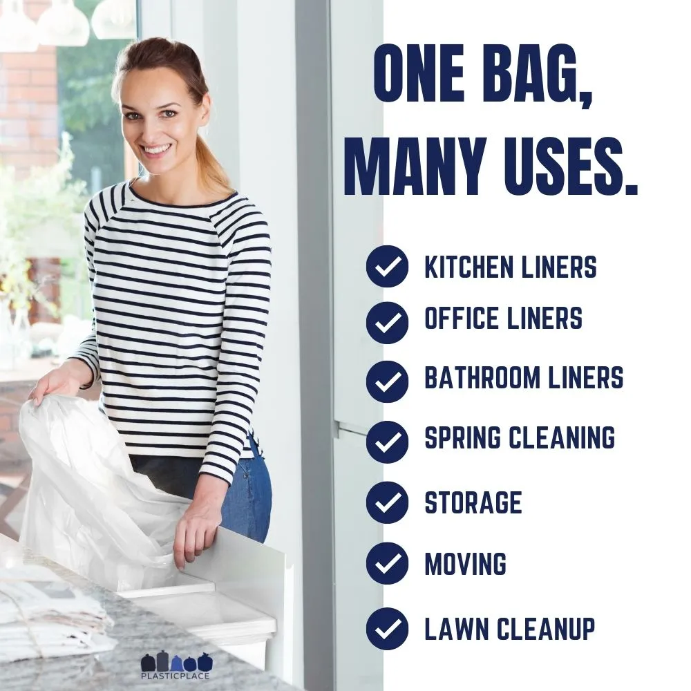 8 Gallon Drawstring Bags - 0.7 Mil - 200/Case