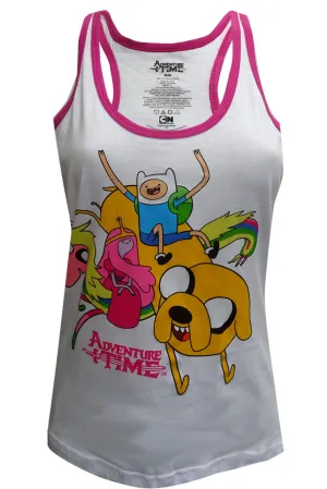 Adventure Time Jake, Finn and the Gang White Tank Top