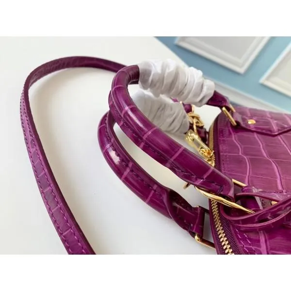 Alma Bb Top Handle Bag In Crocodile Leather N94270 Purple 2019 Collection