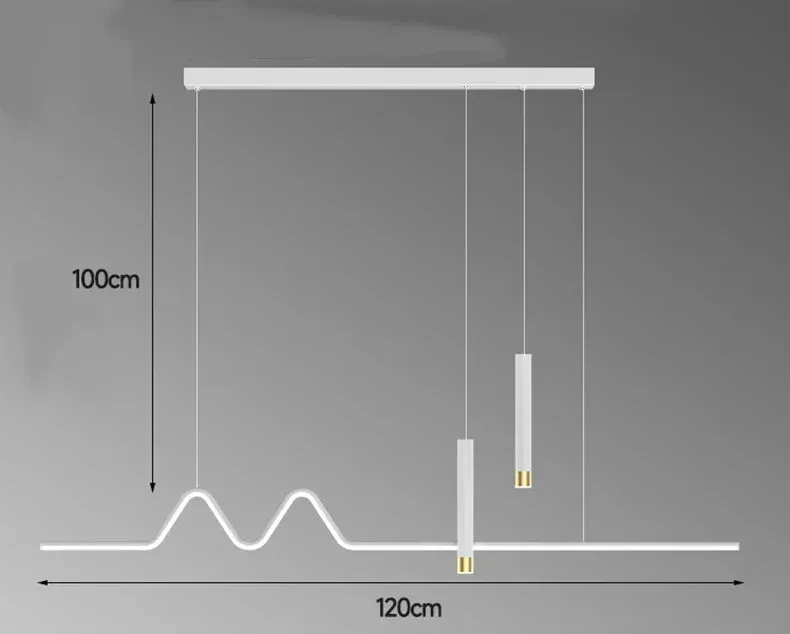 Aminta - Long Modern Thin Multi Head Hanging LED Ceiling Light Chandelier