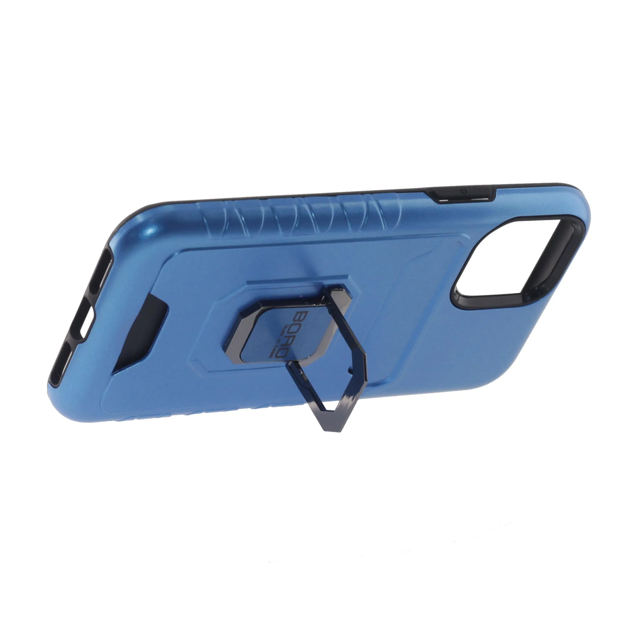 Apple iPhone 11 Pro Case, (BORO) Magnetic Ring Armor Case with Card Holder, Color Blue