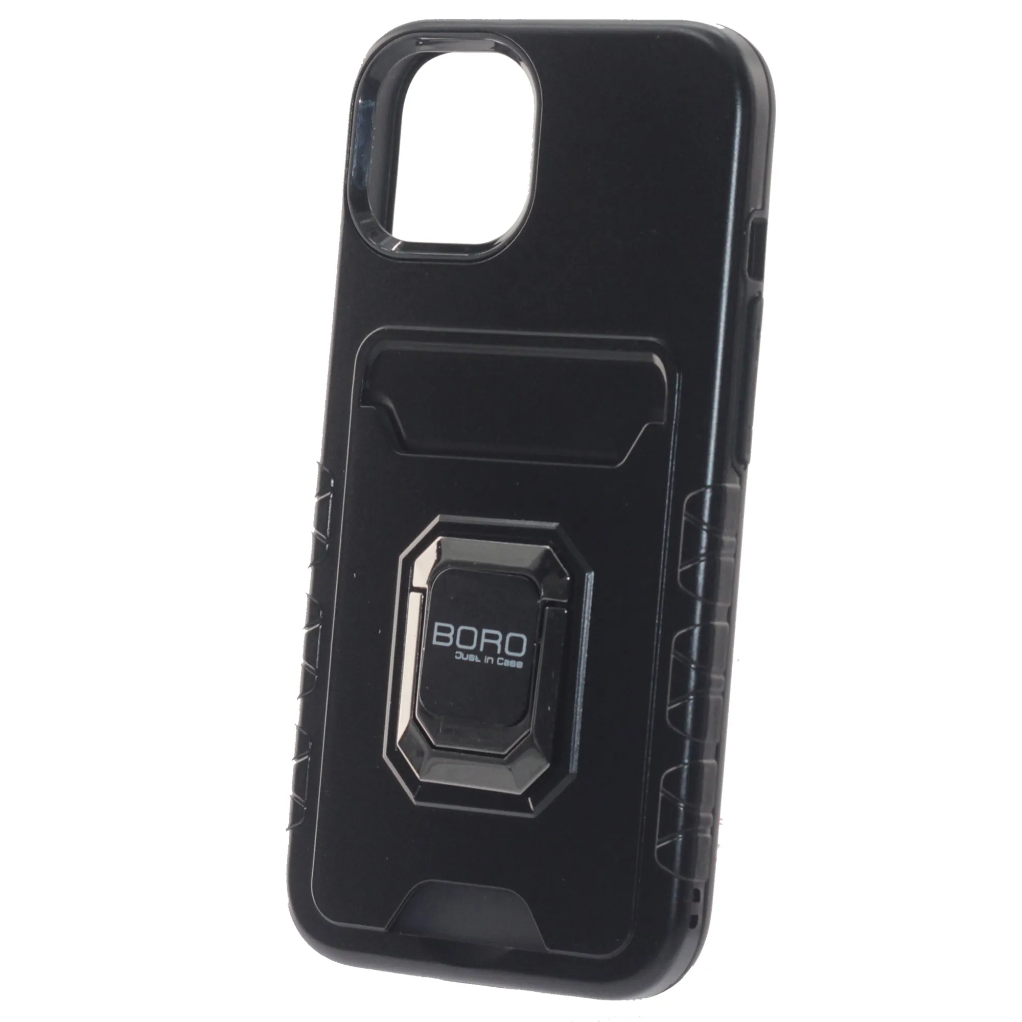 Apple iPhone 11 Pro Max Case, (BORO) Magnetic Ring Armor Case with Card Holder, Color Black