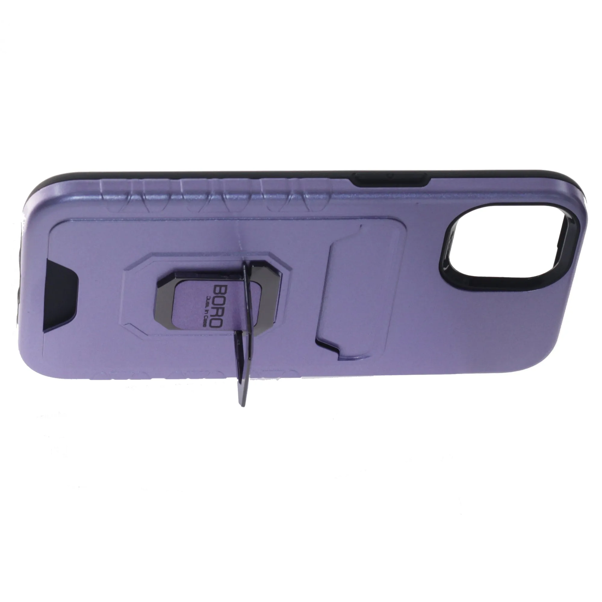 Apple iPhone 12 Case/12 Pro Case, (BORO) Magnetic Ring Armor Case with Card Holder, Color Purple