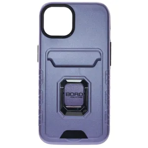 Apple iPhone 12 Case/12 Pro Case, (BORO) Magnetic Ring Armor Case with Card Holder, Color Purple