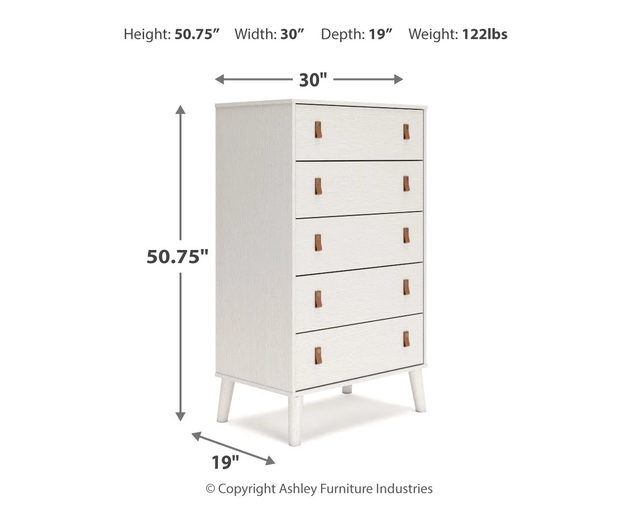 Aprilyn Twin Panel Headboard with Dresser, Chest and Nightstand in White