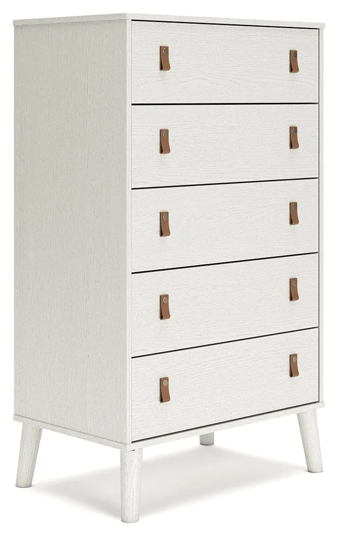 Aprilyn Twin Panel Headboard with Dresser, Chest and Nightstand in White