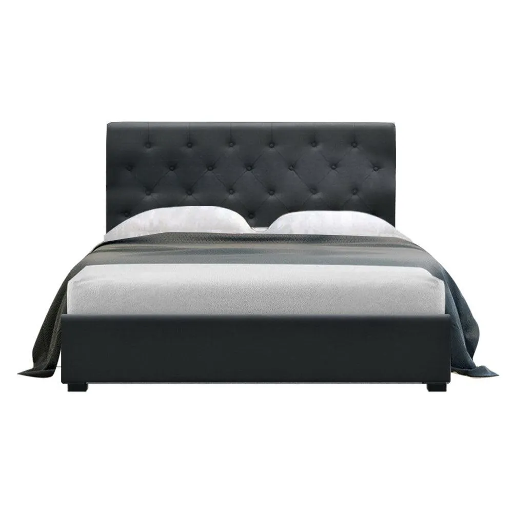 Artiss Bed Frame Double Size Gas Lift Base With Storage Fabric Charcoal Vila