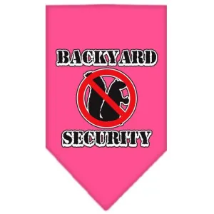 Backyard Security Screen Print Bandana Bright Pink Large