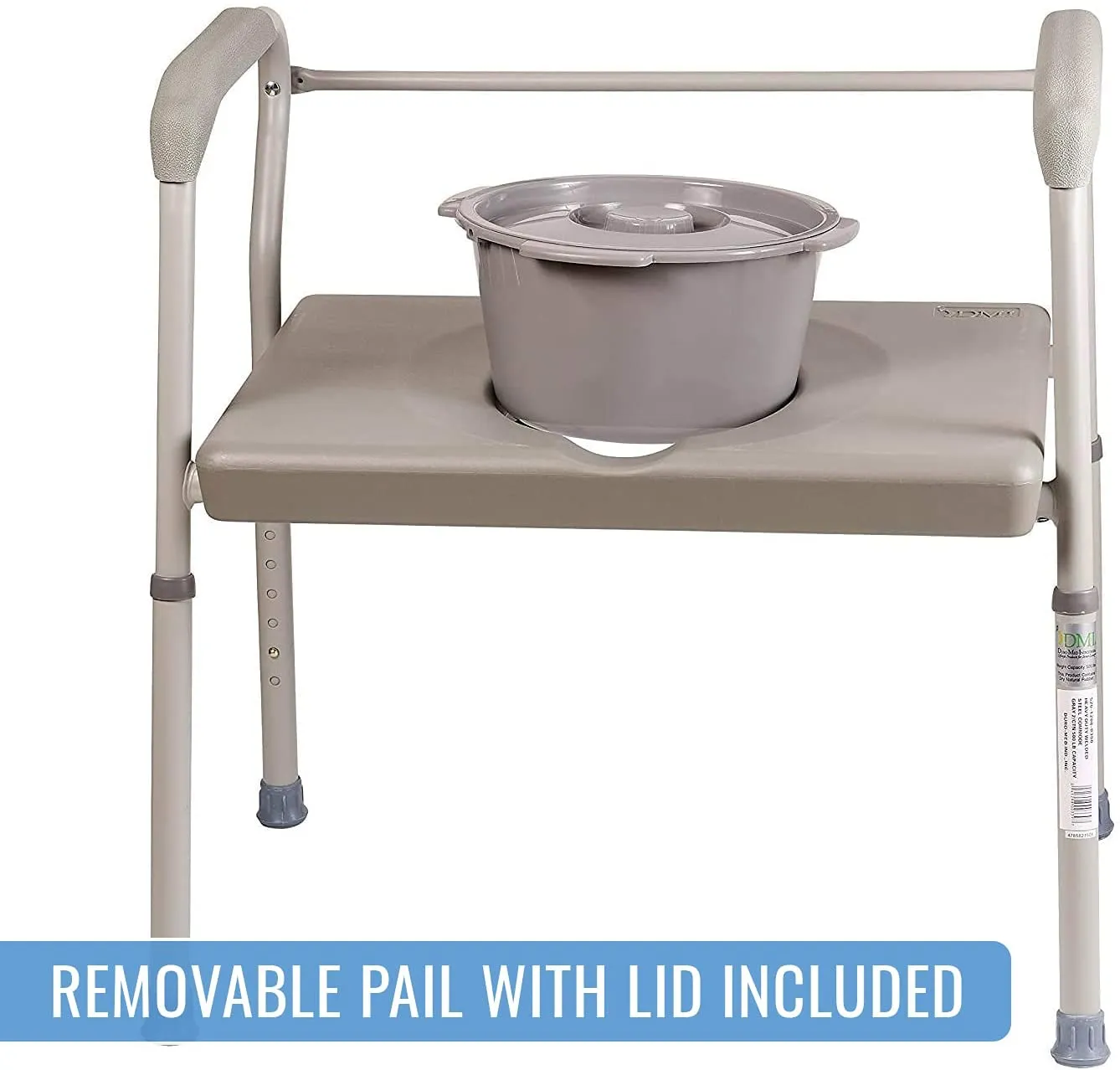 Bedside Commode Chair Portable Toilet Adjustable from 16.5-23.5 Inches I Meubon