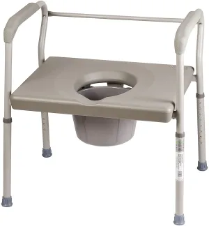 Bedside Commode Chair Portable Toilet Adjustable from 16.5-23.5 Inches I Meubon