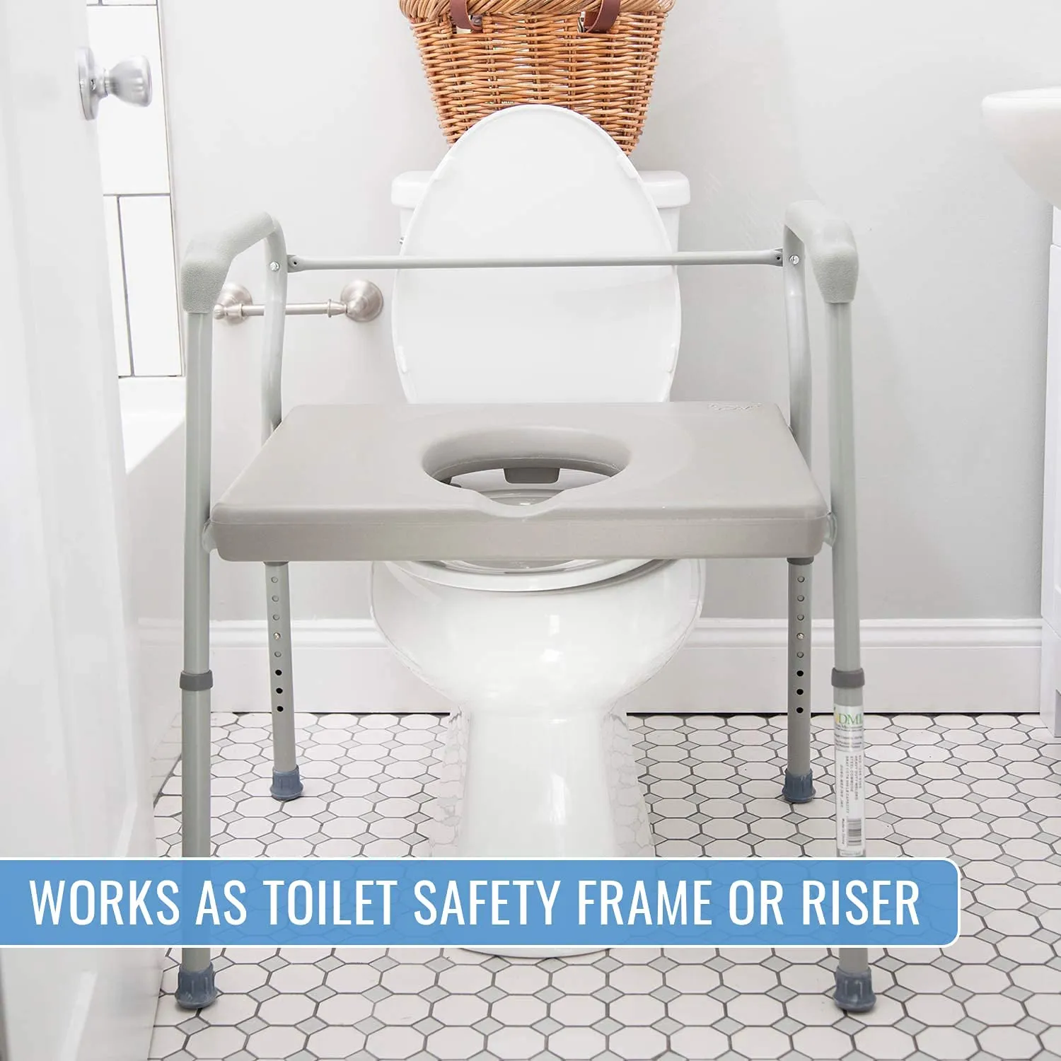 Bedside Commode Chair Portable Toilet Adjustable from 16.5-23.5 Inches I Meubon