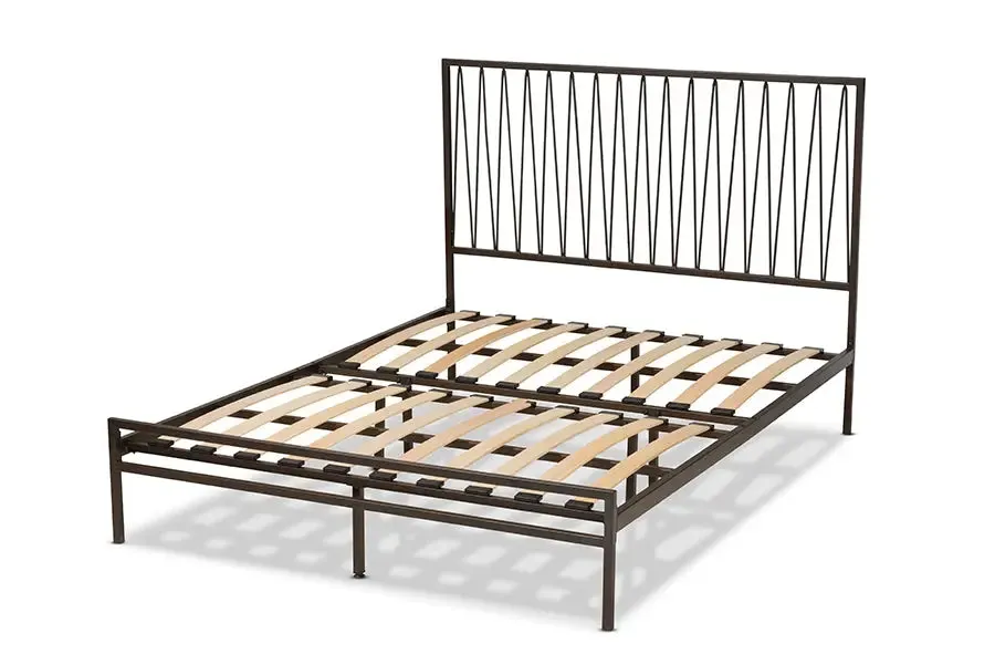 Bethany Black Finished Metal Platform Bed (Queen)