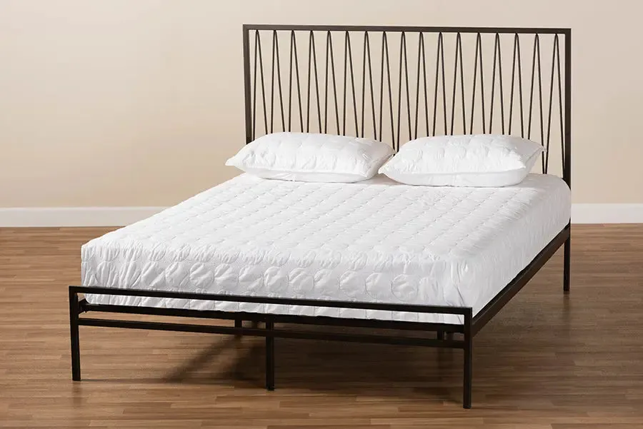 Bethany Black Finished Metal Platform Bed (Queen)