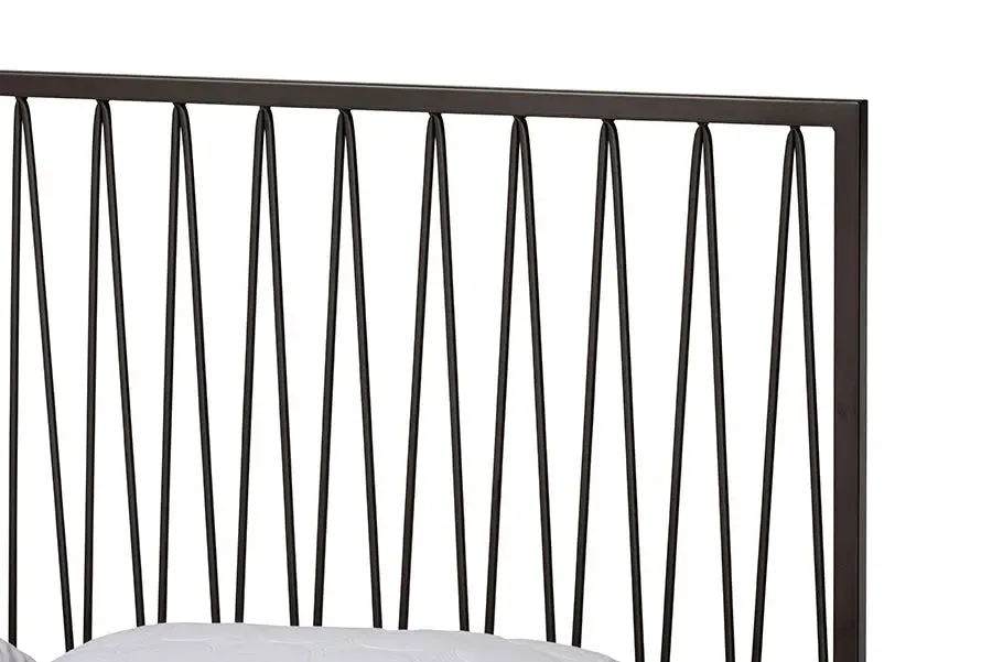 Bethany Black Finished Metal Platform Bed (Queen)