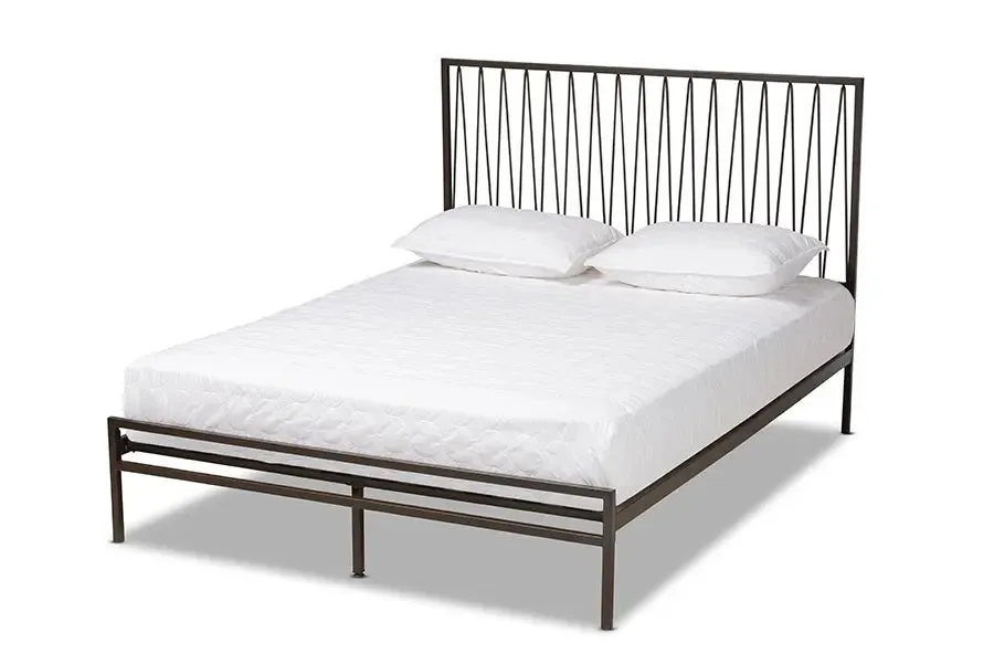 Bethany Black Finished Metal Platform Bed (Queen)