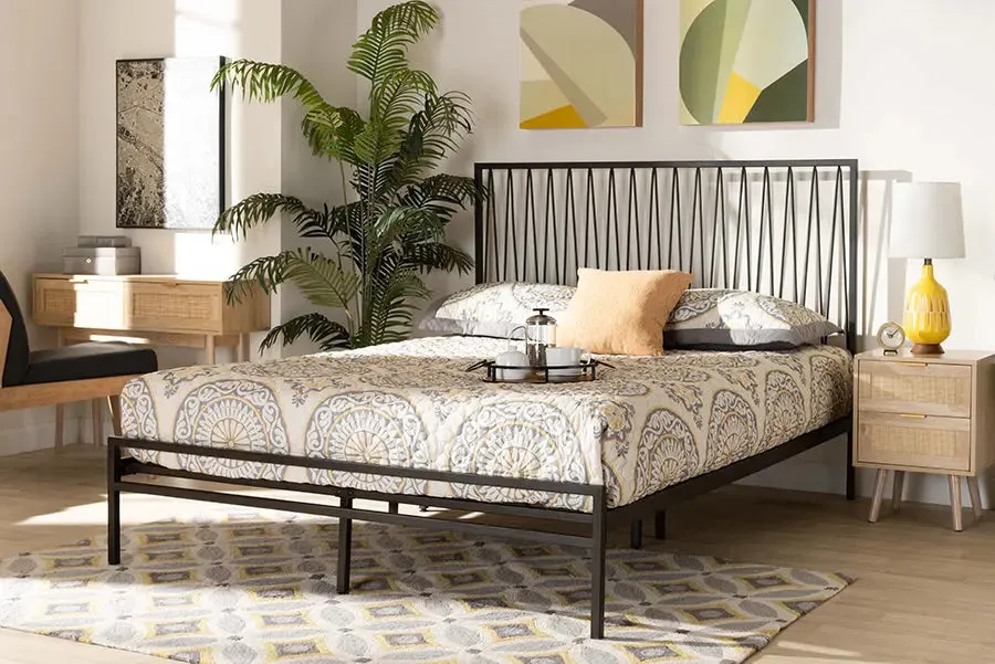 Bethany Black Finished Metal Platform Bed (Queen)