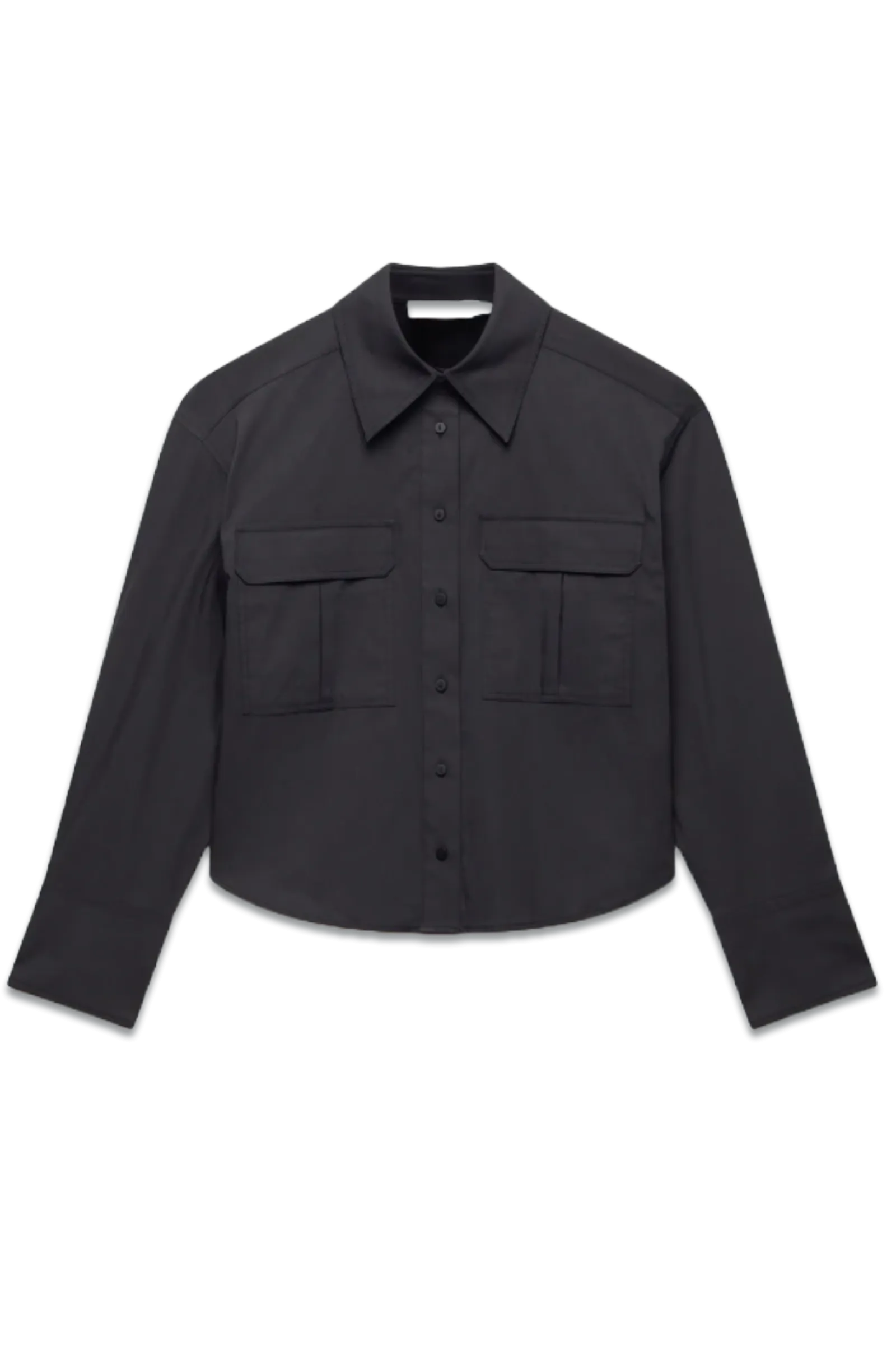 Black Cotton Utility Shirt