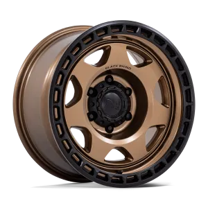 Black Rhino BR018 Voyager 17X8.5 6X120 0mm Matte Bronze W Matte Black Lip