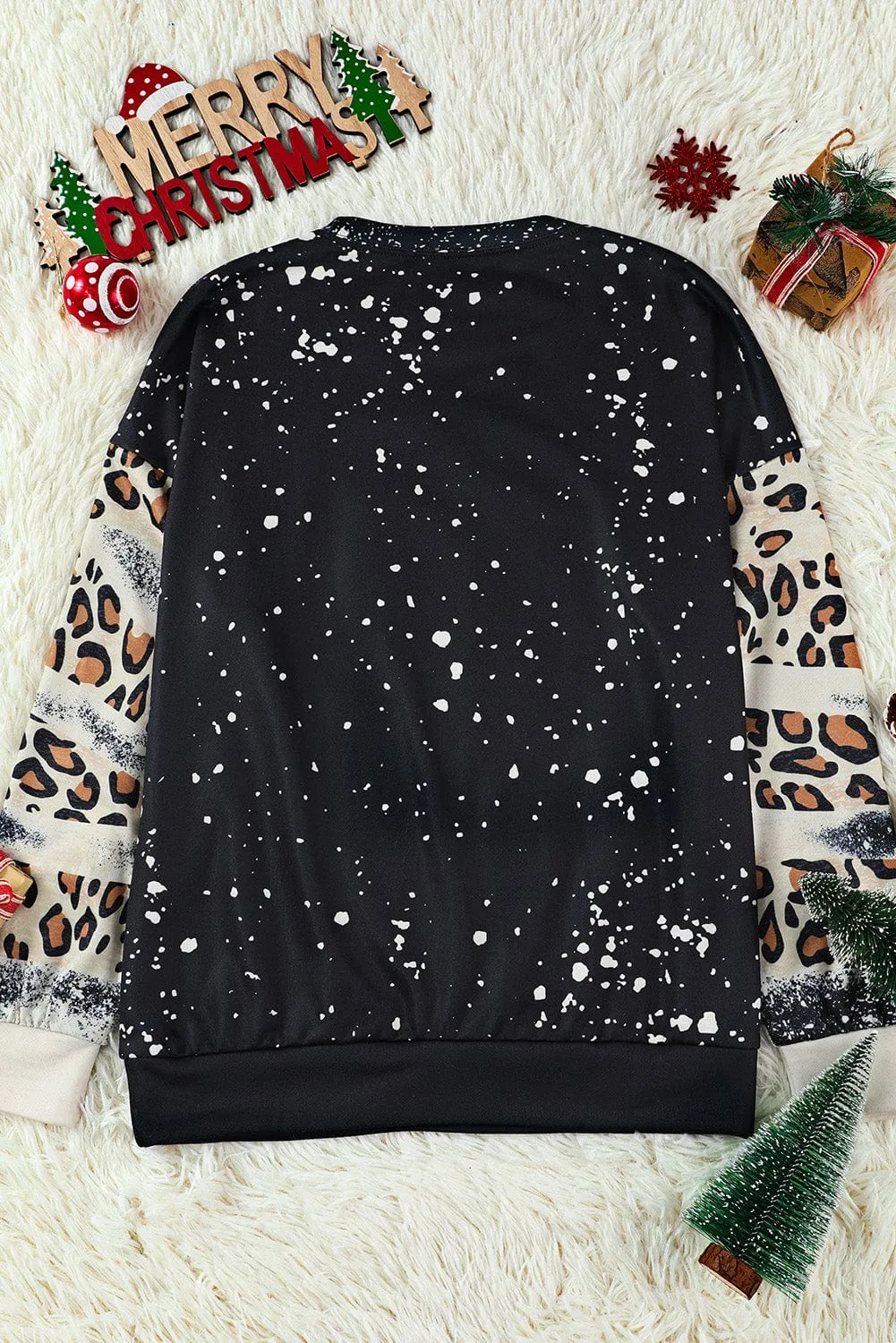 Bleached Leopard Bull Head Western Graphic Sweatshirt