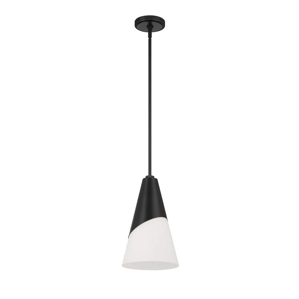 Brian Patrick Flynn Tori 1 Light Matte Black Pendant