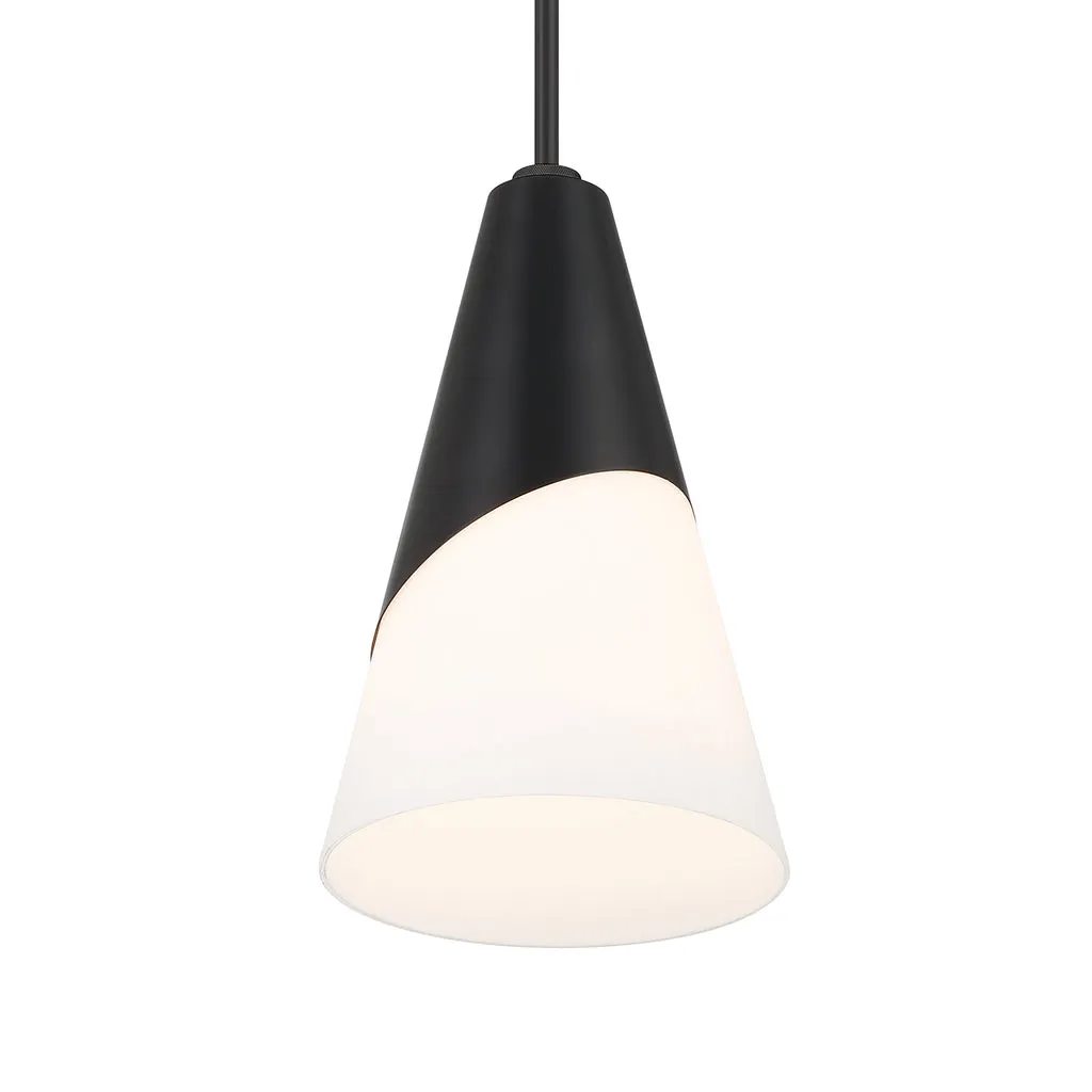 Brian Patrick Flynn Tori 1 Light Matte Black Pendant