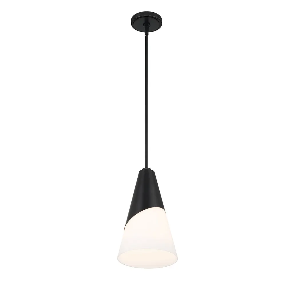 Brian Patrick Flynn Tori 1 Light Matte Black Pendant
