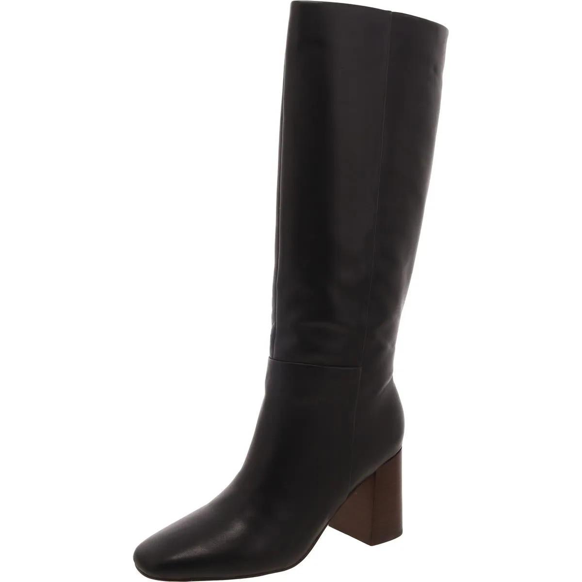 Calvin Klein Womens Arista Leather Block Heel Knee-High Boots