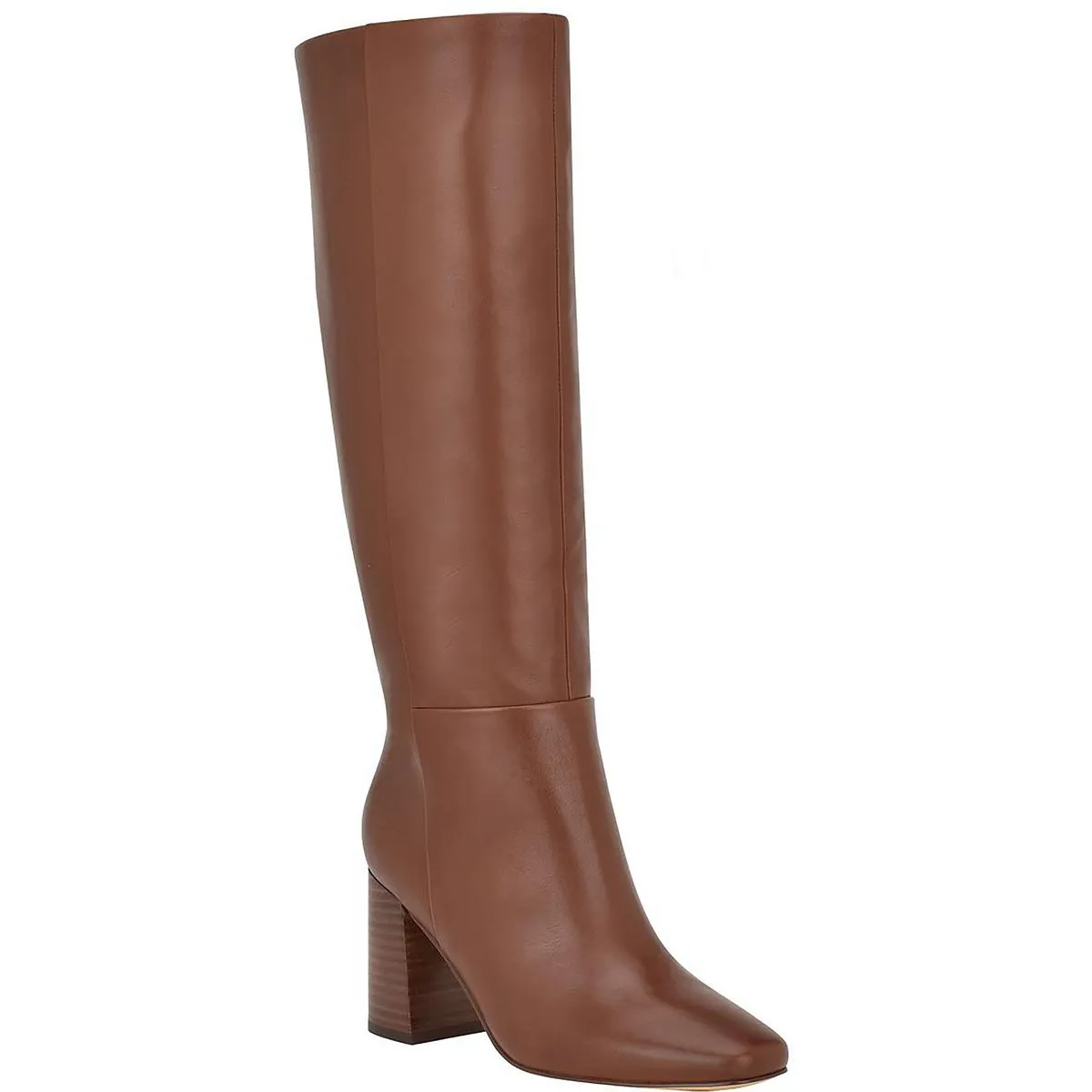 Calvin Klein Womens Arista Leather Block Heel Knee-High Boots