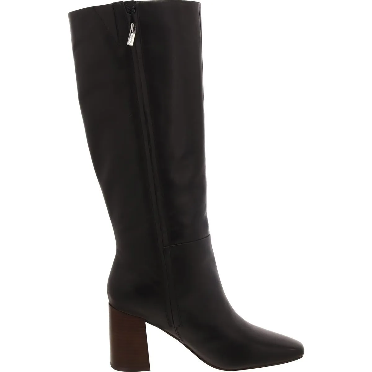 Calvin Klein Womens Arista Leather Block Heel Knee-High Boots