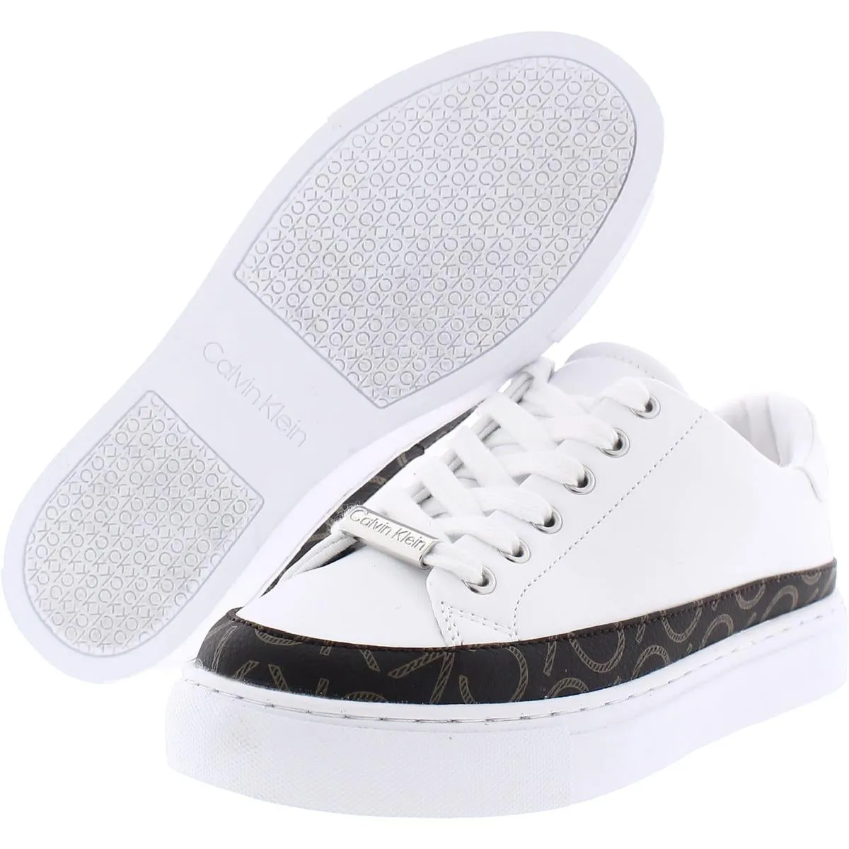 Calvin Klein Womens Ava  Faux Leather Performance Athletic and Training Shoes