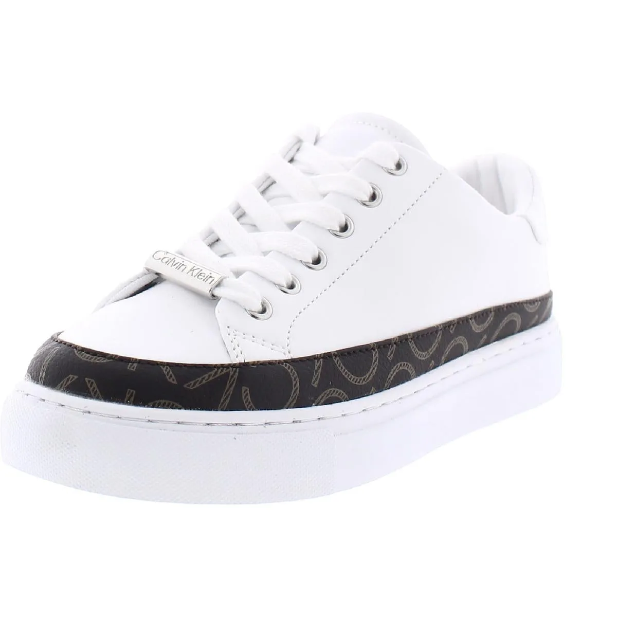 Calvin Klein Womens Ava  Faux Leather Performance Athletic and Training Shoes