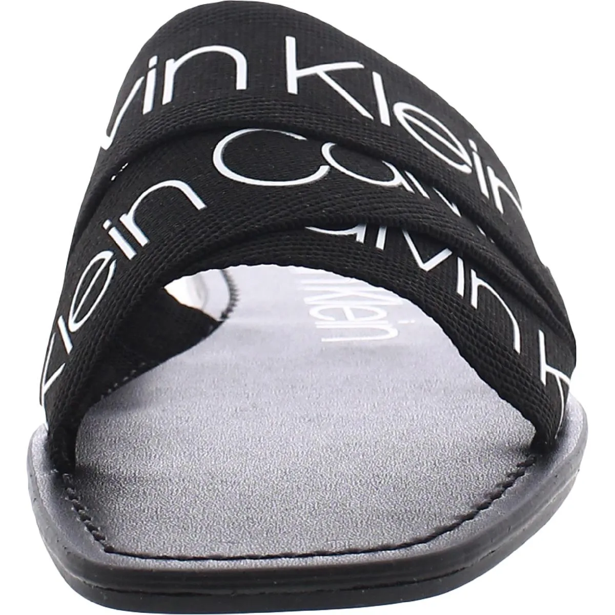 Calvin Klein Womens Bainy Canvas Slides Flat Sandals