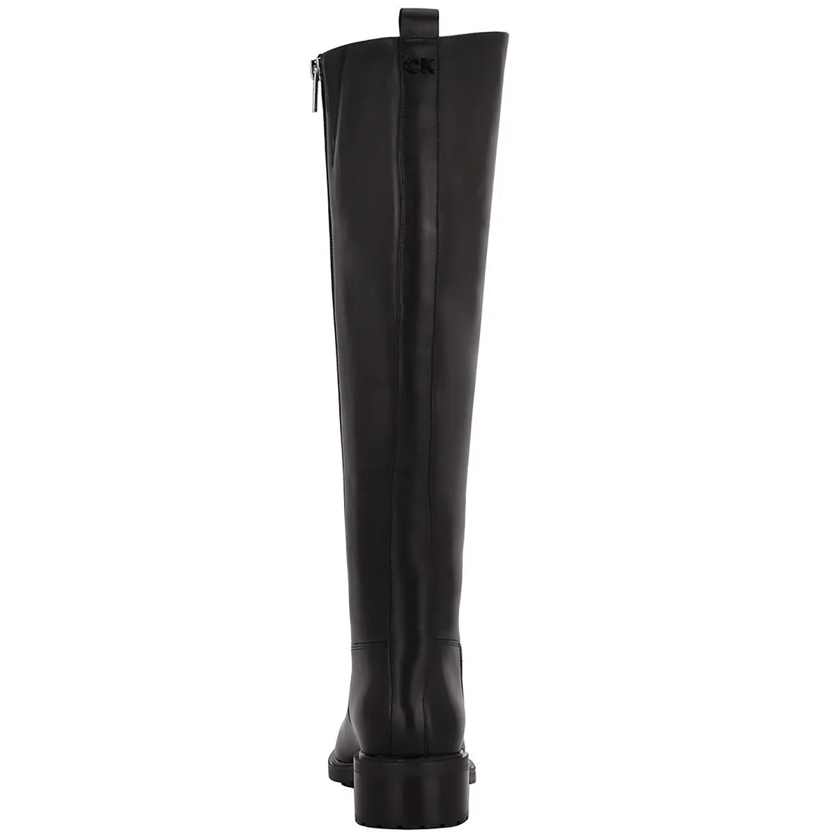 Calvin Klein Womens Botina Leather Zipper Knee-High Boots
