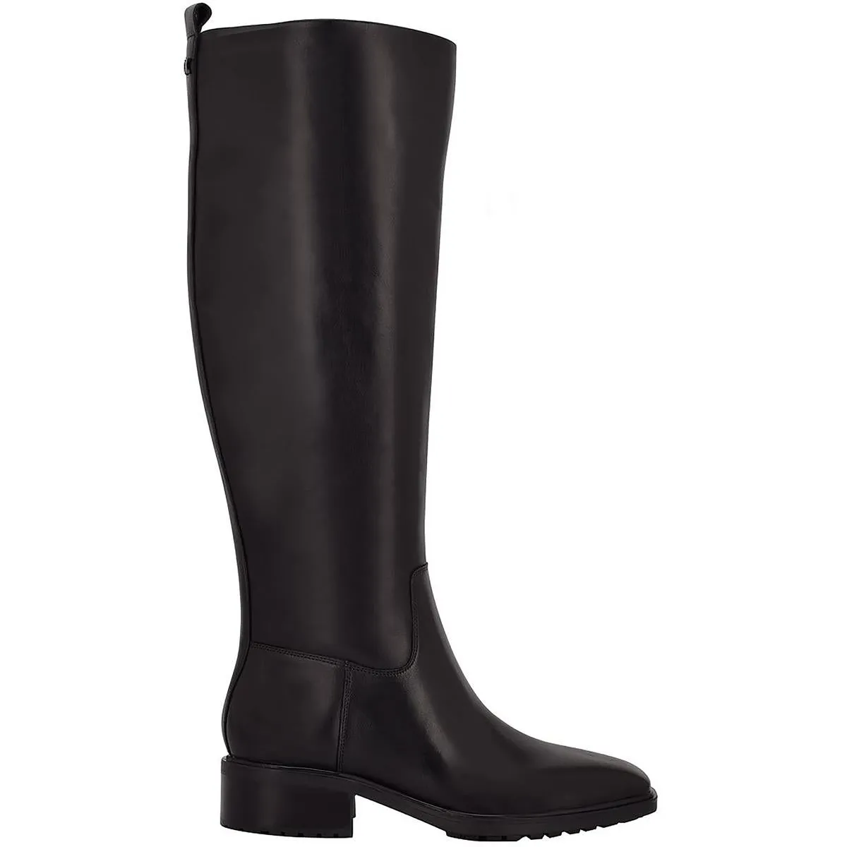 Calvin Klein Womens Botina Leather Zipper Knee-High Boots