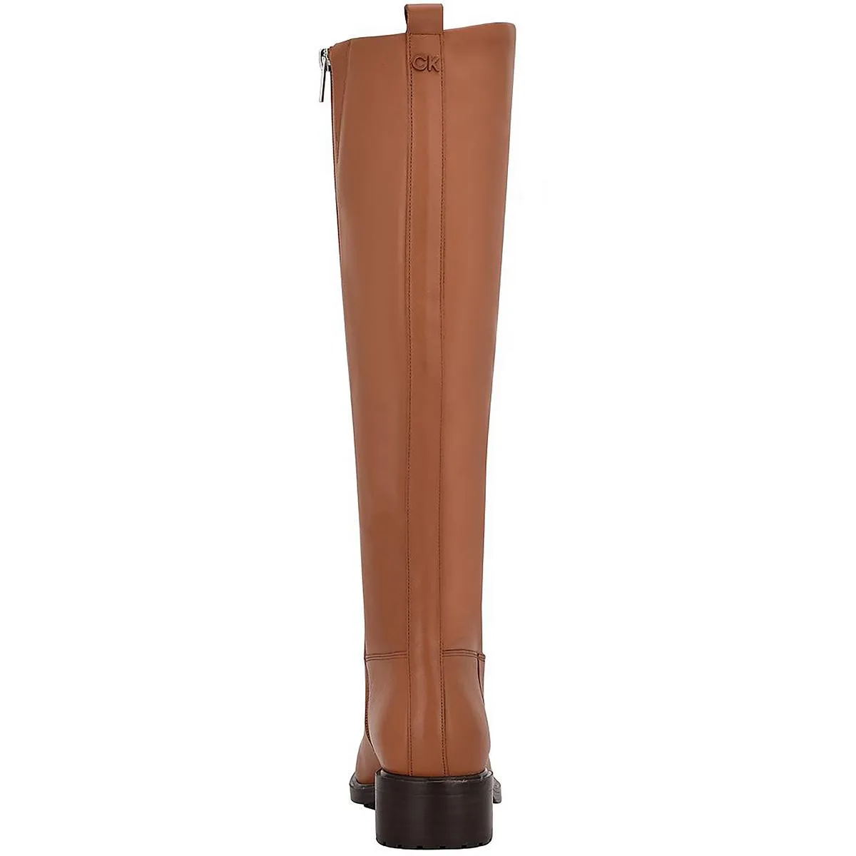 Calvin Klein Womens Botina Leather Zipper Knee-High Boots