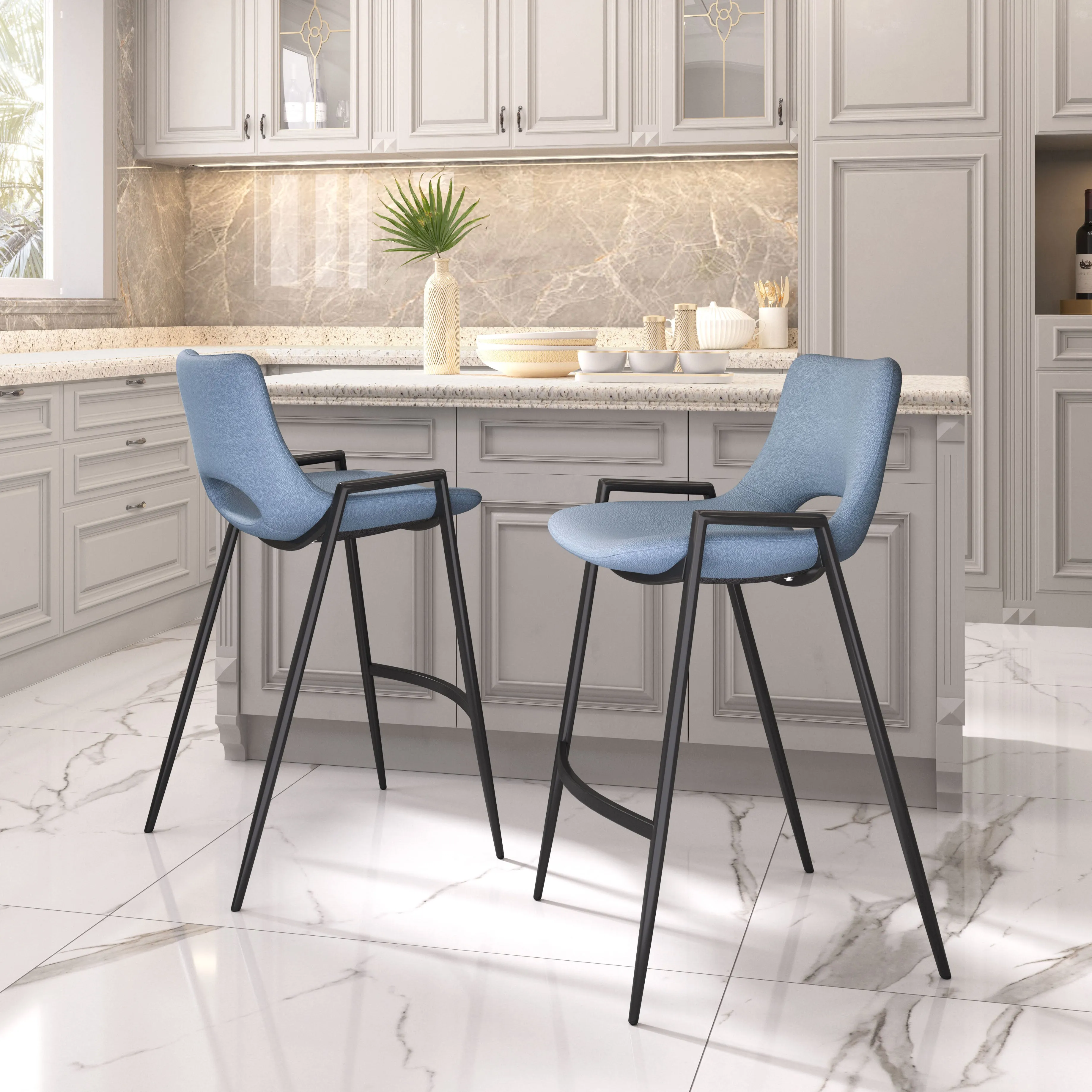 Desi Counter Stool (Set of 2) Blue