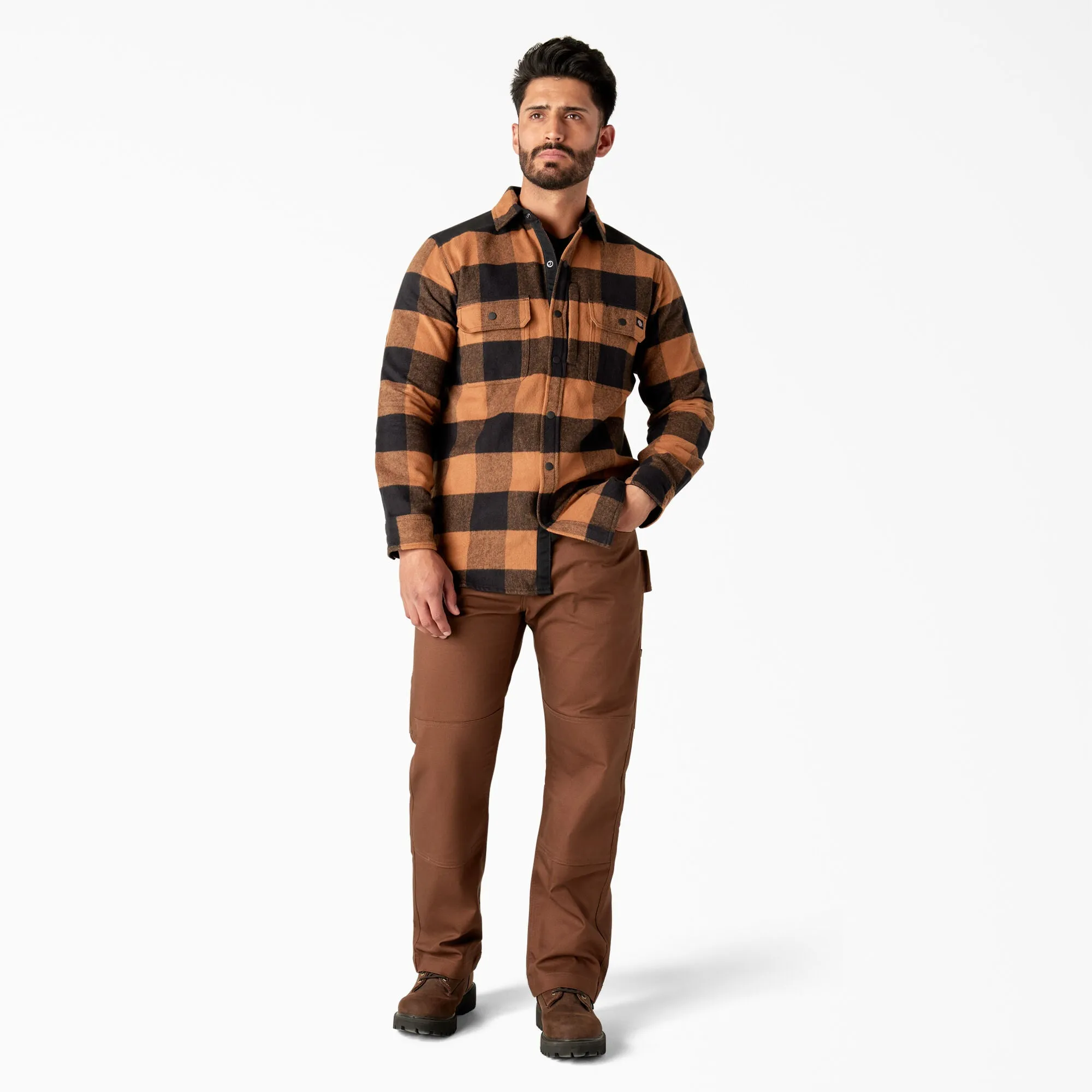 Dickies Men's Performance Snap-Front Long Sleeve Flannel Work Shirt