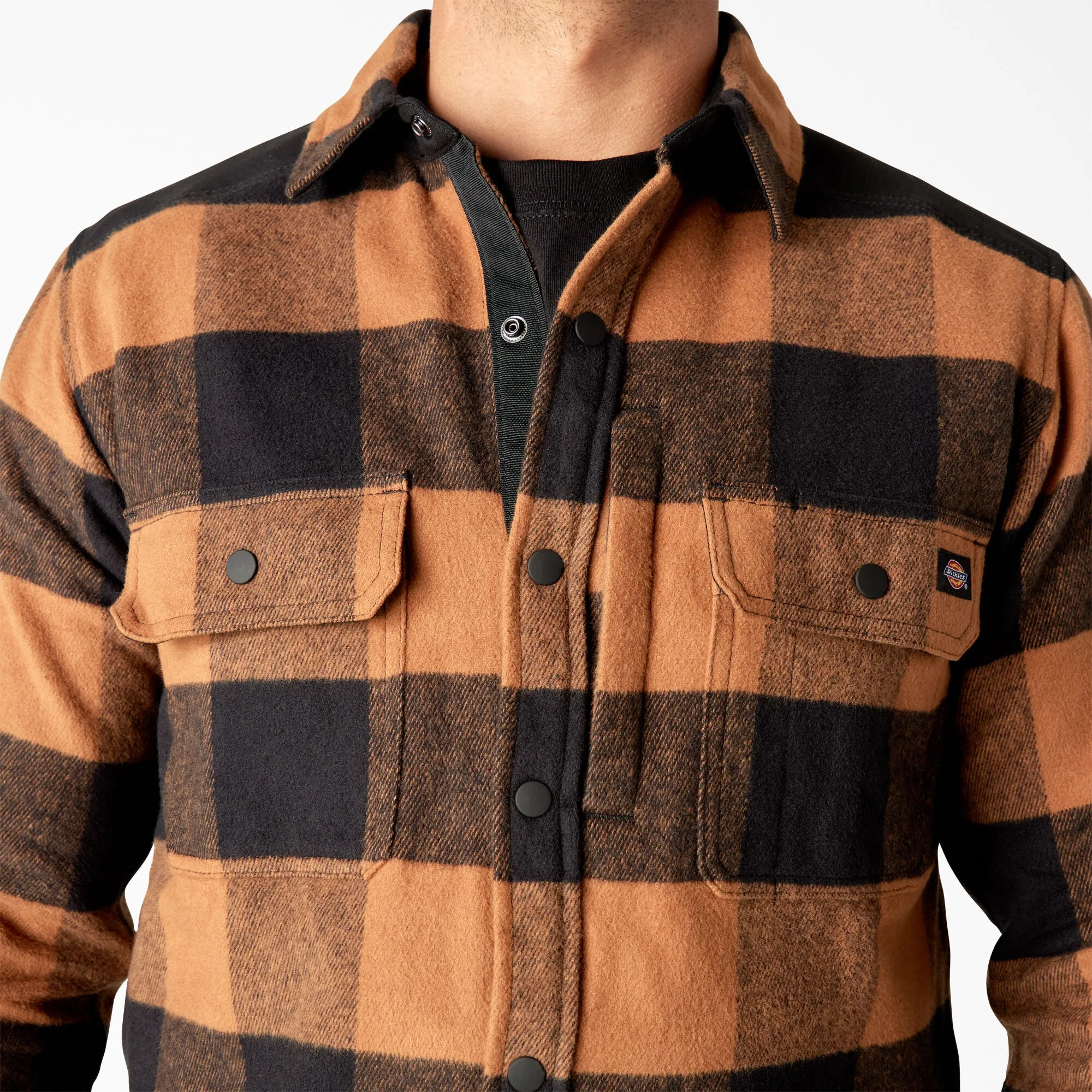 Dickies Men's Performance Snap-Front Long Sleeve Flannel Work Shirt