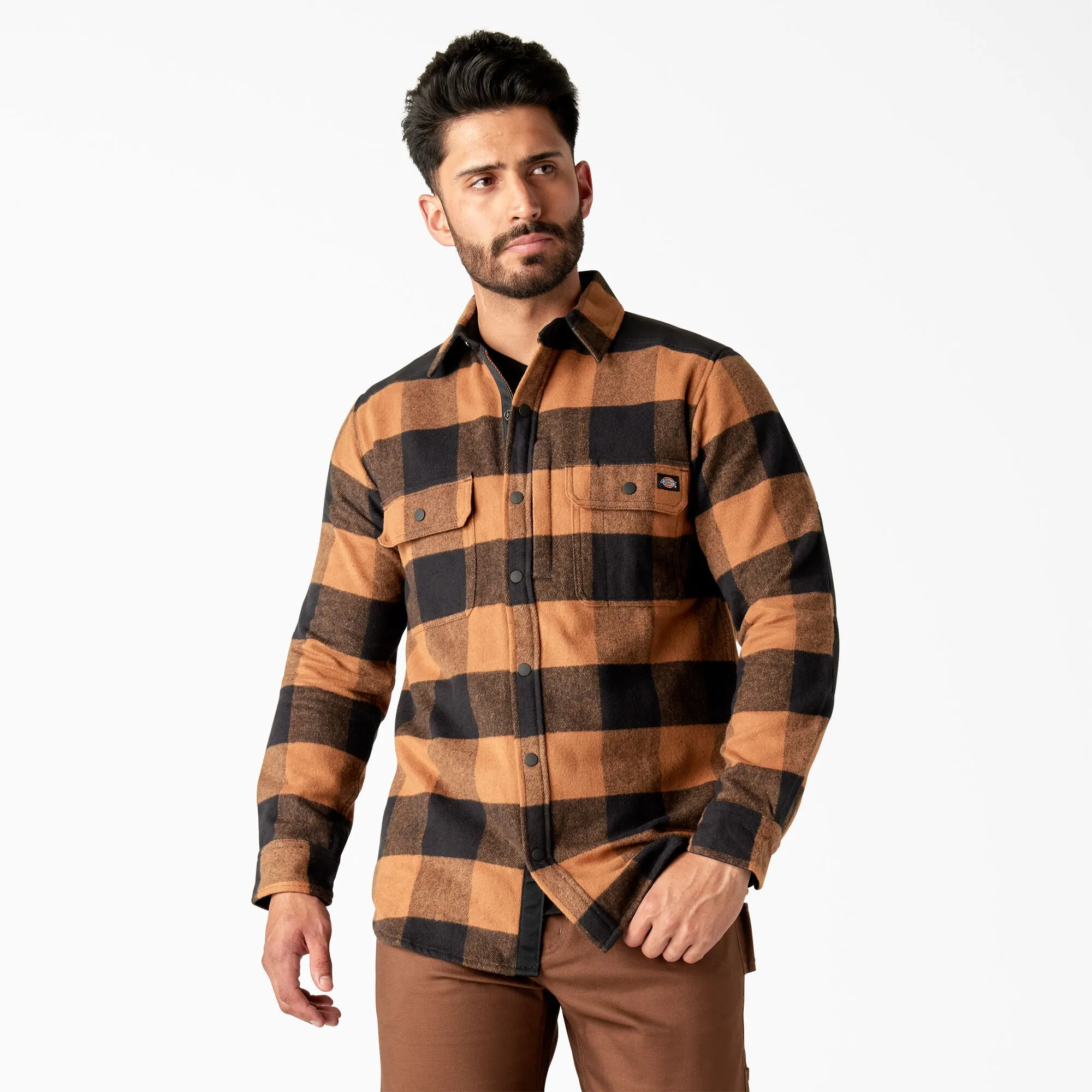 Dickies Men's Performance Snap-Front Long Sleeve Flannel Work Shirt