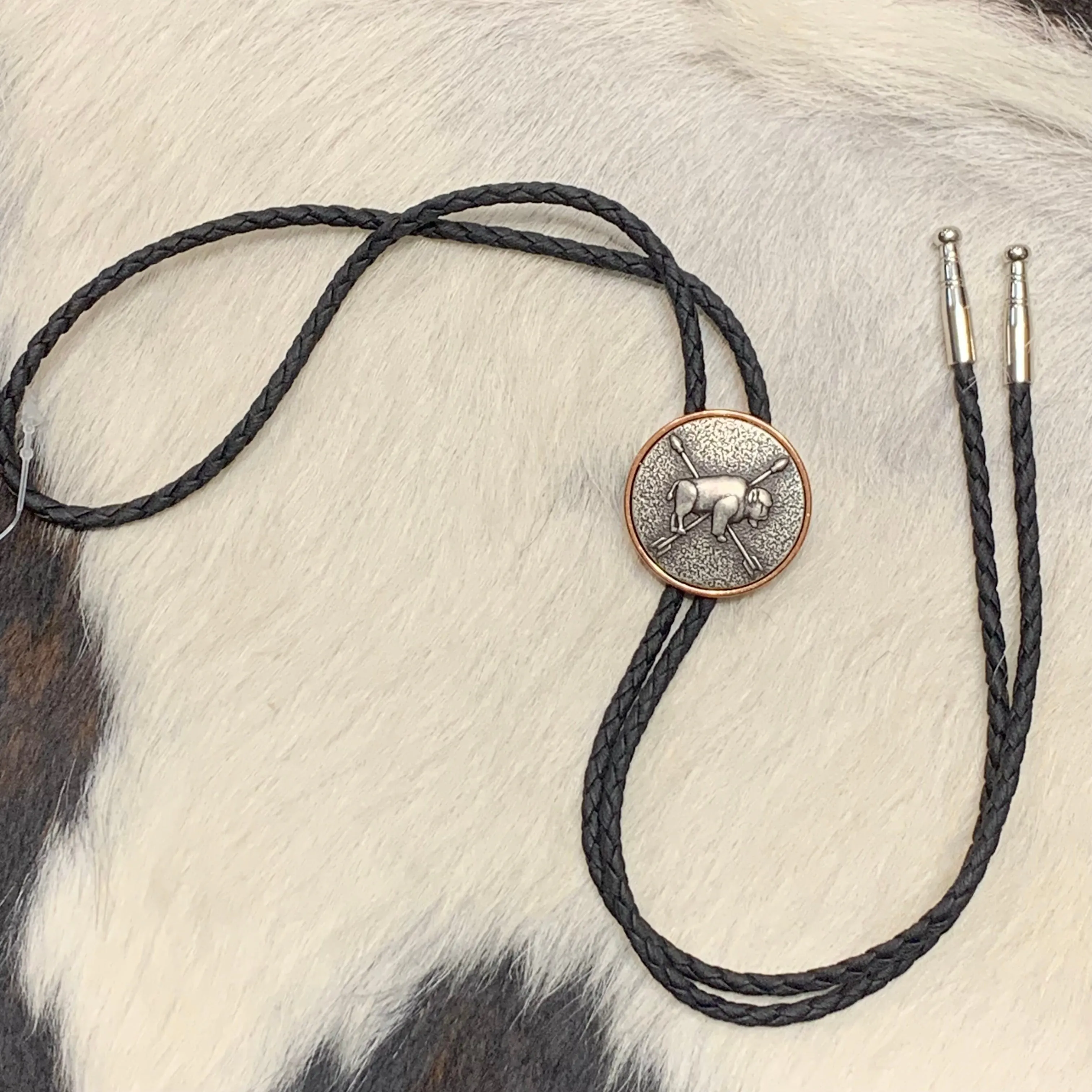 Double S Buffalo and Arrow Bolo Tie