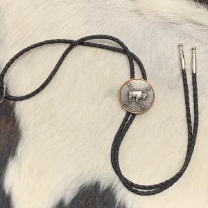 Double S Buffalo and Arrow Bolo Tie