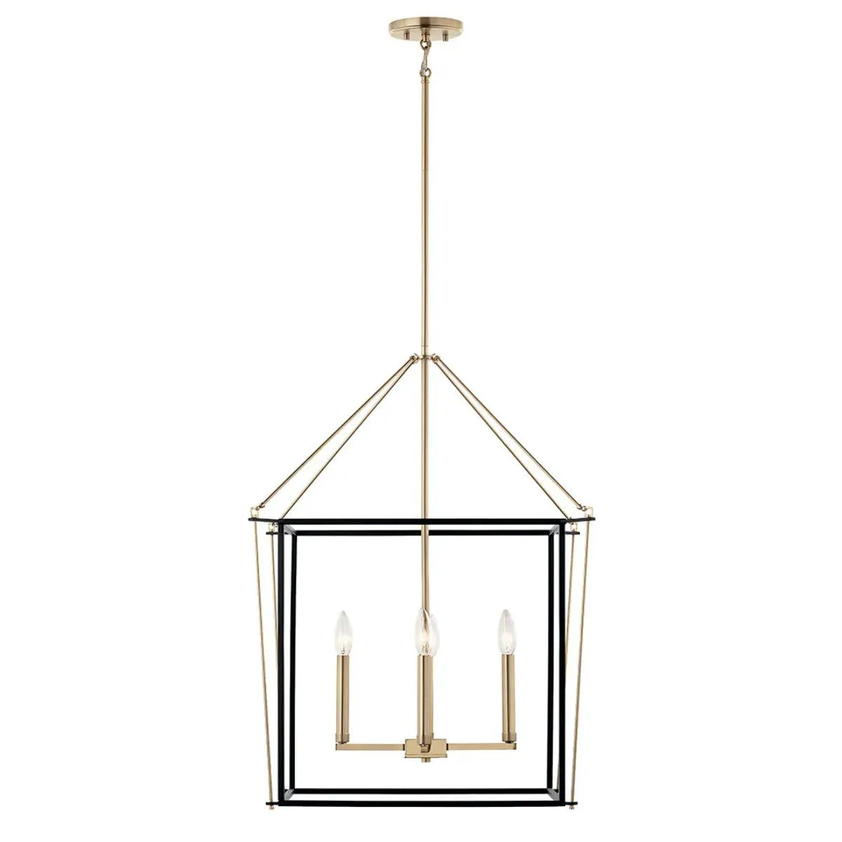 Eisley 30" 4-Light Pendant Light, Black and Champagne Bronze Finish