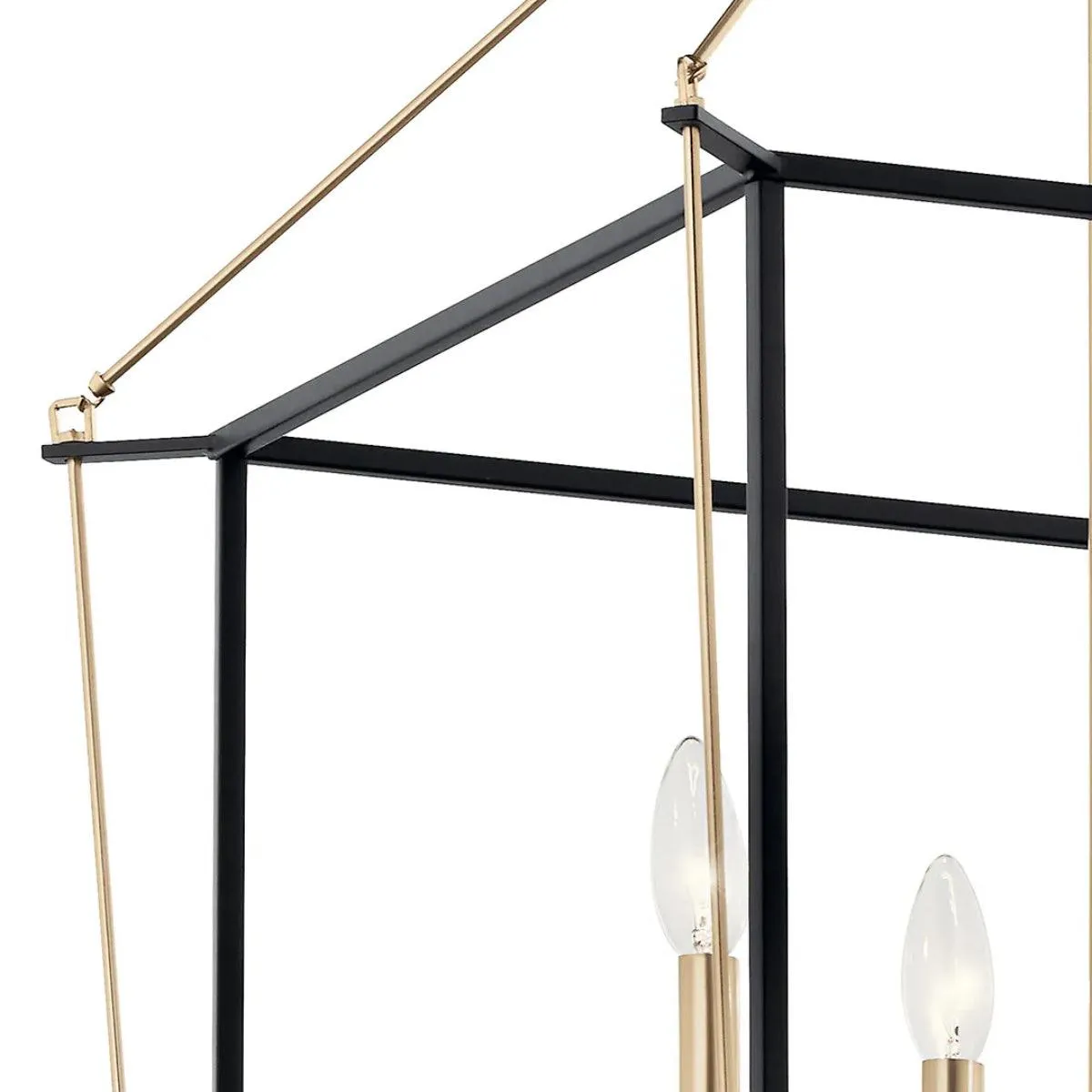 Eisley 30" 4-Light Pendant Light, Black and Champagne Bronze Finish